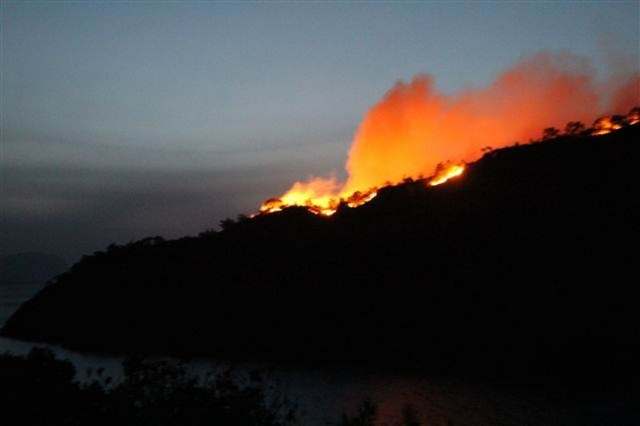 Крупный лесной пожар в Мармарисе