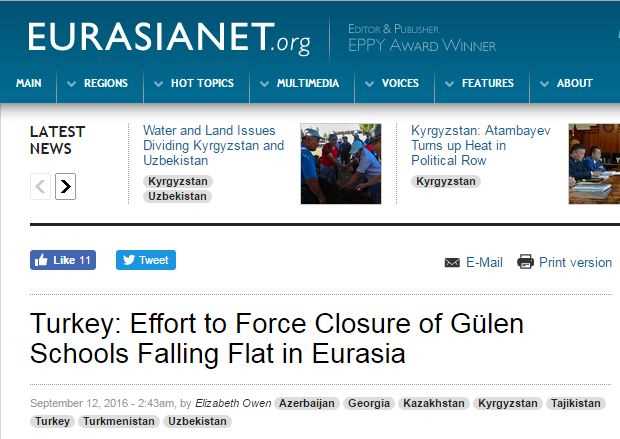 Попытки Турции добиться закрытия гюленовских школ в Евразии не имеют успеха