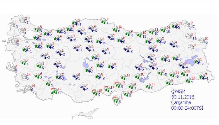Приход зимы: резкое похолодание, ливни и снег