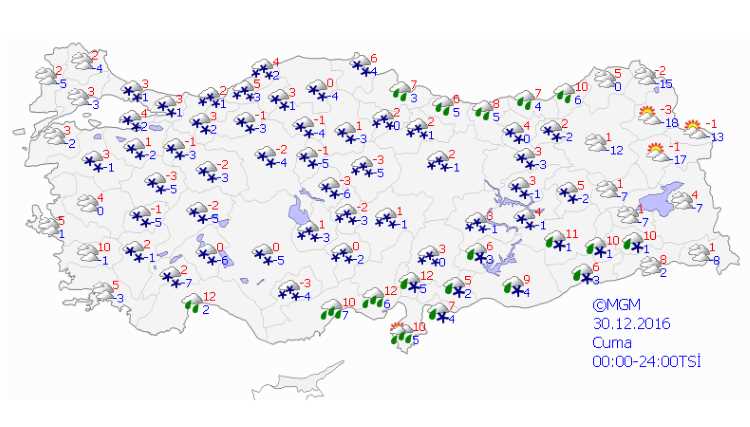 Турция в ожидании предновогоднего снегопада