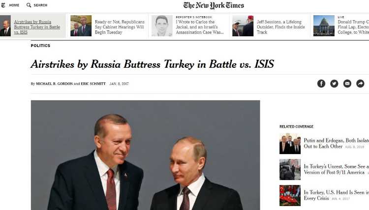 Авиаудары России помогают Турции в ее борьбе против ИГИЛ