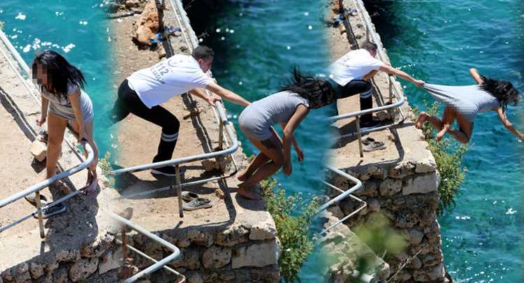 Любовь заставила девушку прыгнуть с обрыва в море