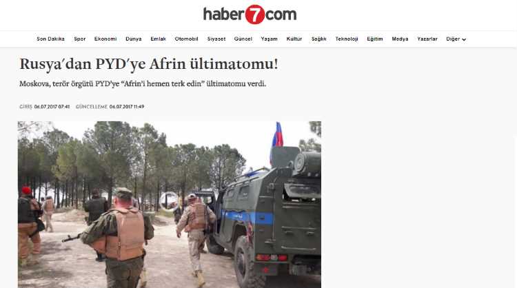 Россия выдвинула ультиматум PYD по поводу Африна!