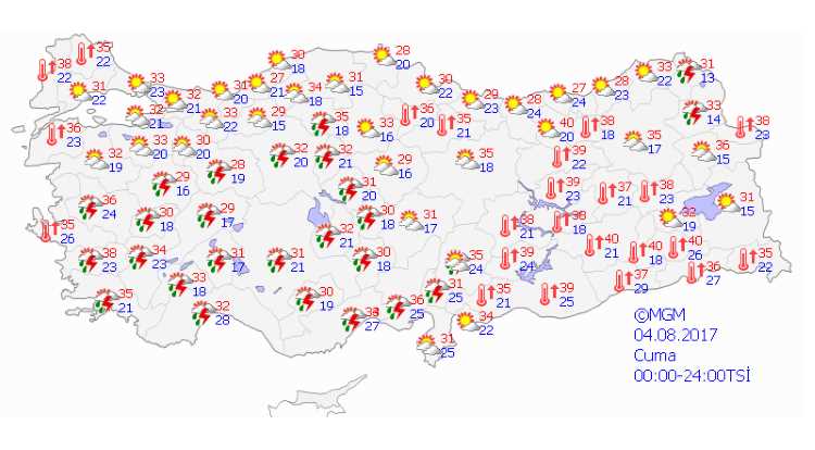 Грозы и ливни приходят на турецкие курорты