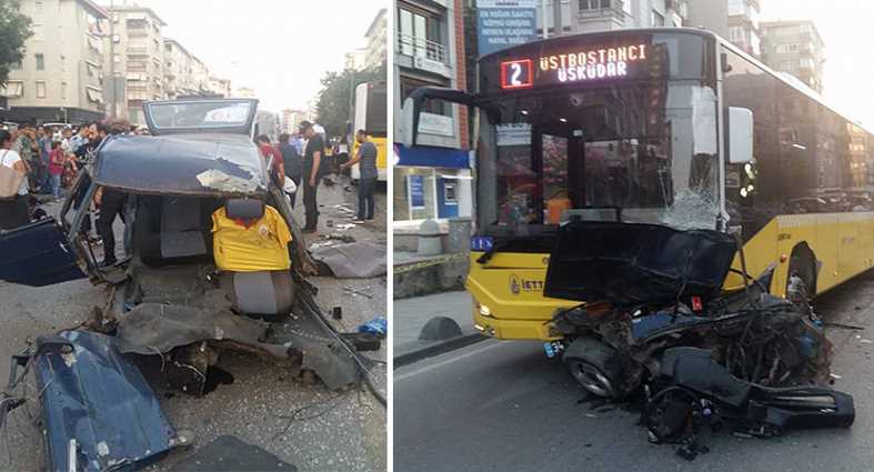 Жители Кадыкёя стали свидетелями страшной аварии