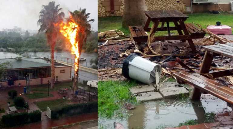 Молния ударила на территории больницы в Анталии