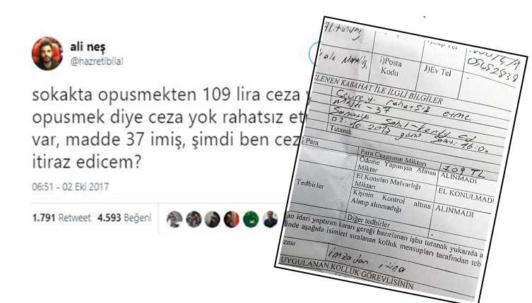 Полицейский оштрафовал целующихся на 109 лир