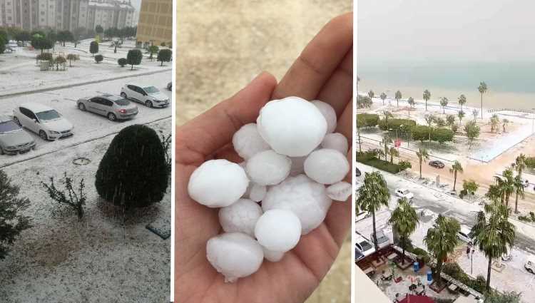 Мерсин сильно пострадал от крупного града