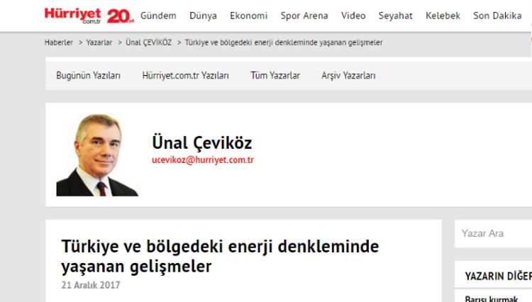 Турция и события в региональных энергетических балансах