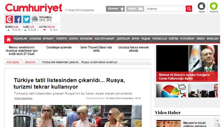 Турции нет в списке… Россия снова использует туризм