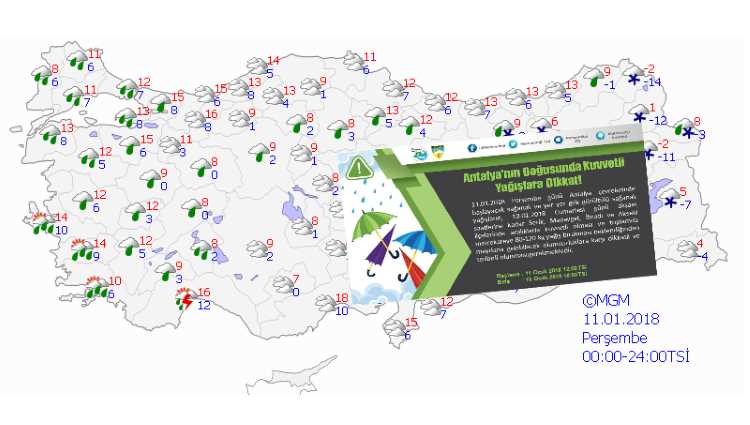 Анталию ожидают обильные осадки