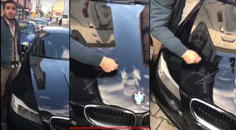 Владелец поплатился капотом за неправильную парковку