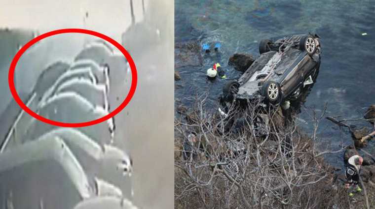 Автомобиль упал со 150-метровой высоты в море в Стамбуле