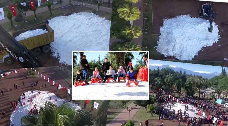 Дети Анталии поиграли в снежки, несмотря на +20°С