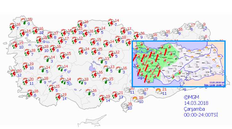 Турция во власти гроз, ливней и ураганов