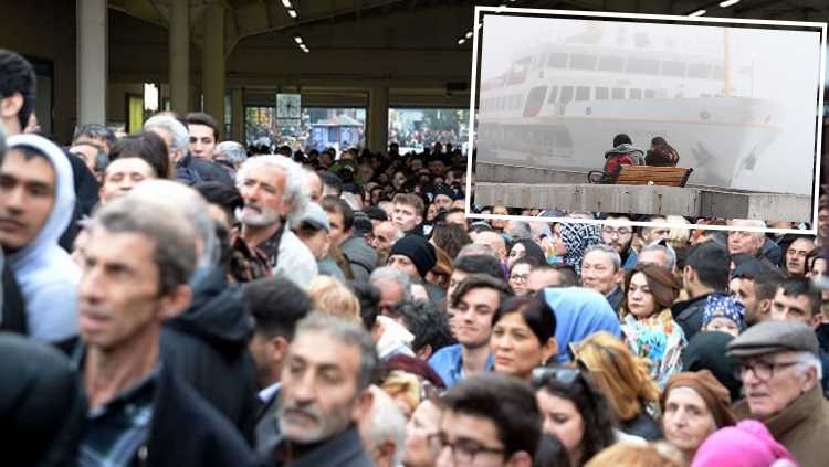 Туман стал причиной огромных очередей в Стамбуле