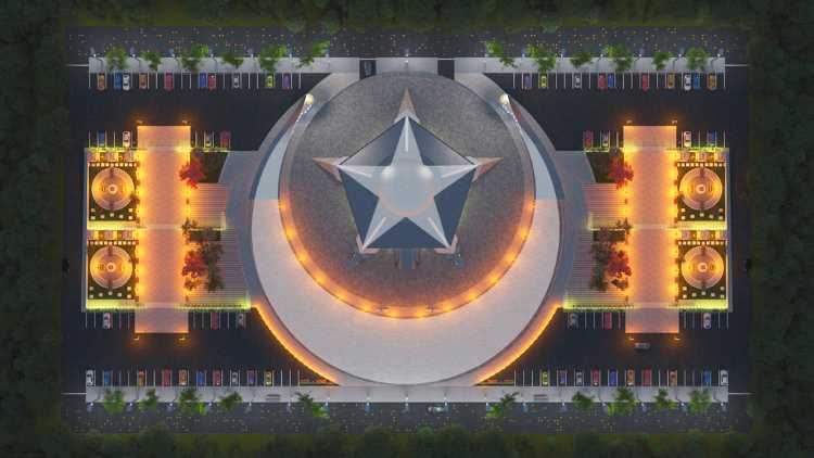 В Турции строят мечеть в виде полумесяца со звездой