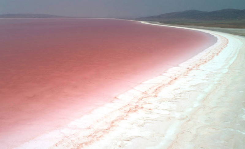 Озеро Туз окрасилось в яркий розовый цвет