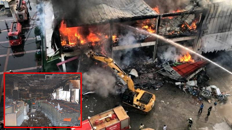 Торговый центр в Батмане превратился в пепел