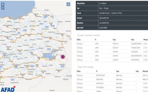 Восток Турции потрясло землетрясение 5,4 балла