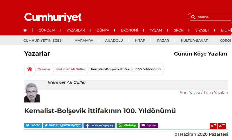 100-летие кемалистско-большевистского союза