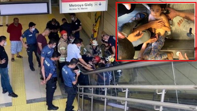 Волосы 7-летней девочки намотало на эскалатор метро