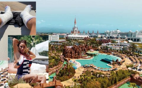 Британская дива сломала обе ноги в турецком аквапарке