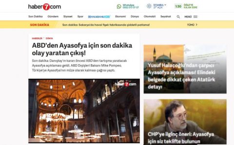 Сенсационный выпад США относительно Айя-Софьи!