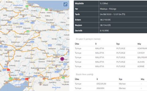 На востоке Турции произошло землетрясение 5,2 балла