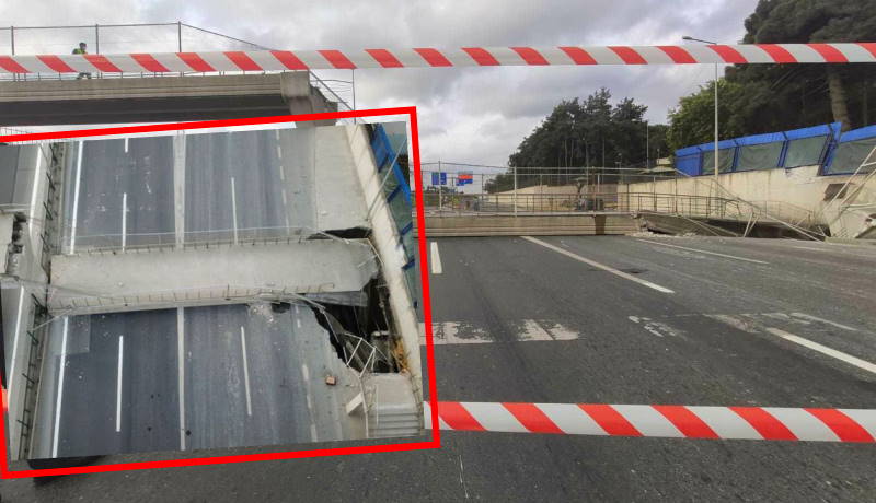 Обвалившийся переход перекрыл трассу в Стамбуле