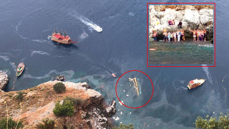 У берегов Алании затонуло туристическое судно