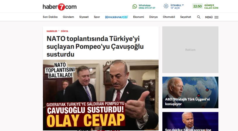 На заседании НАТО Чавушоглу осадил Помпео
