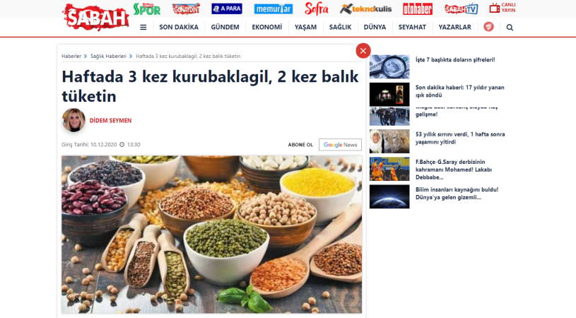 Ешьте бобовые 3 раза в неделю, рыбу — дважды