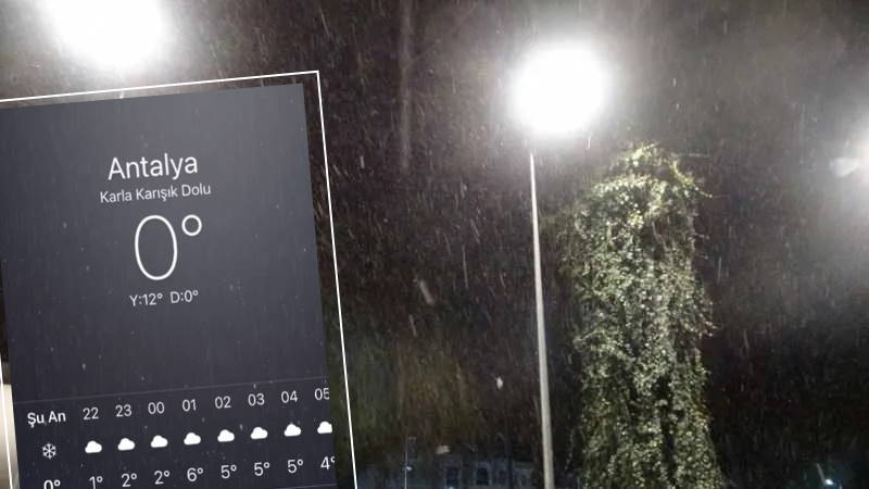 В Анталии впервые за 5 лет пошел снег
