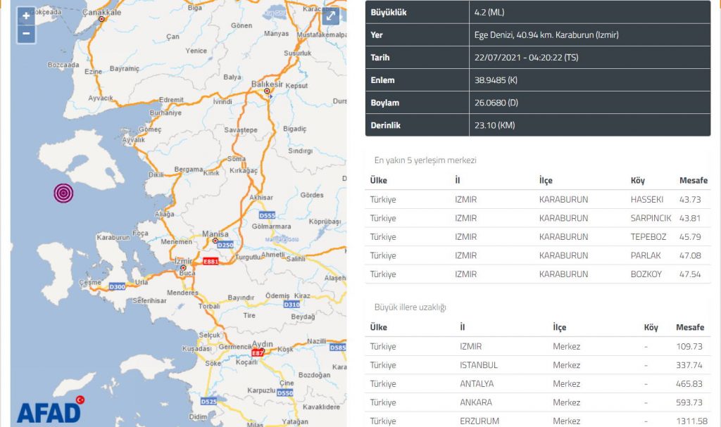 Измир пережил ночью серию землетрясений