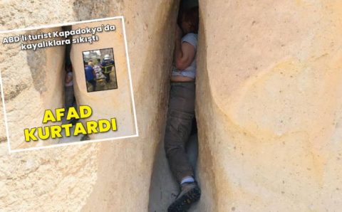 AFAD спас застрявшую в скалах Каппадокии туристку