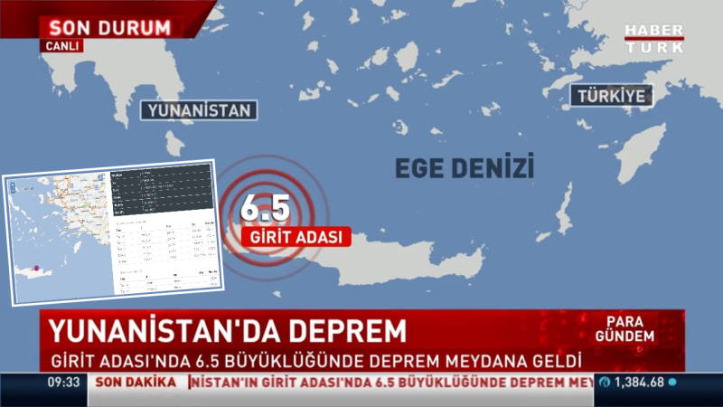 Сильное землетрясение на Крите ощутили в Турции