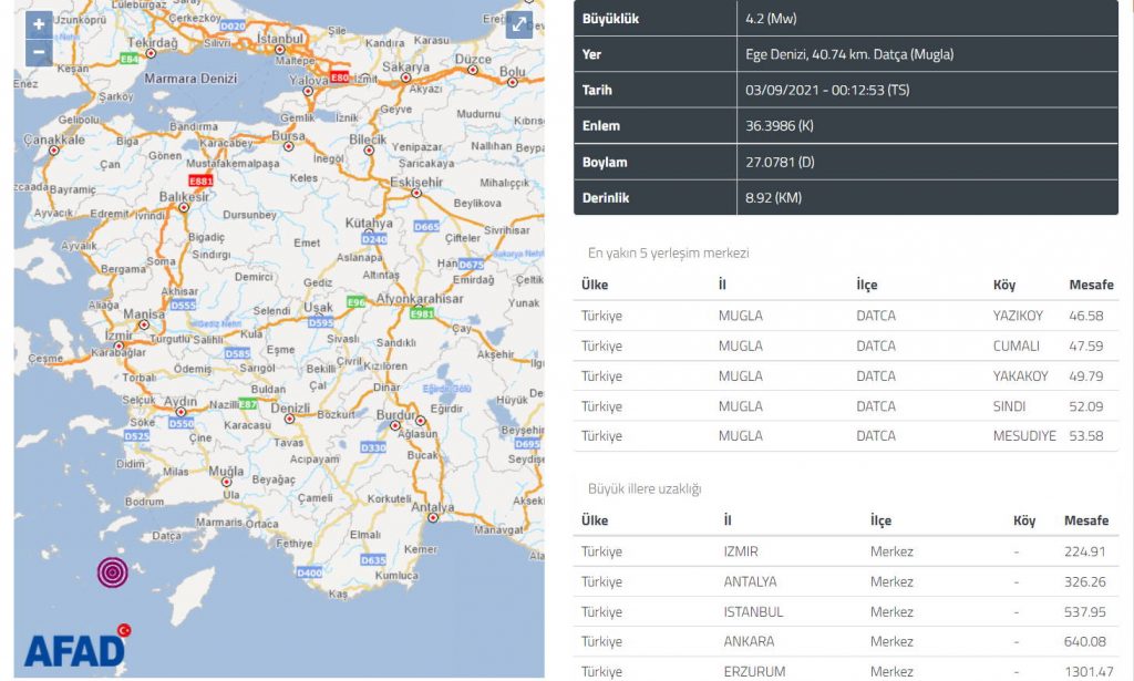 Муглу ночью потрясло землетрясение