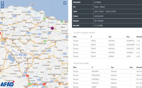Черноморское побережье Турции ощутило 4-балльное землетрясение