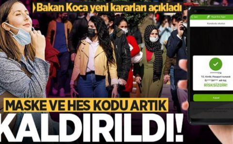 Турция избавляется от масок и HES-кодов