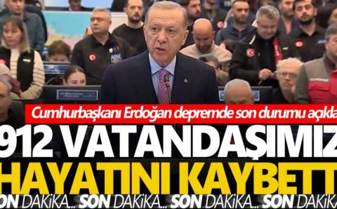 Эрдоган: Число жертв землетрясения возросло до 912 человек